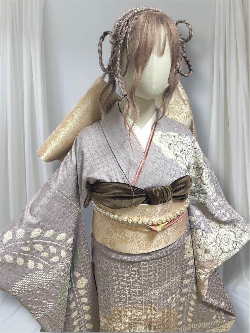 辻ヶ花 作家物 落款入り グレー 振袖 フルセット