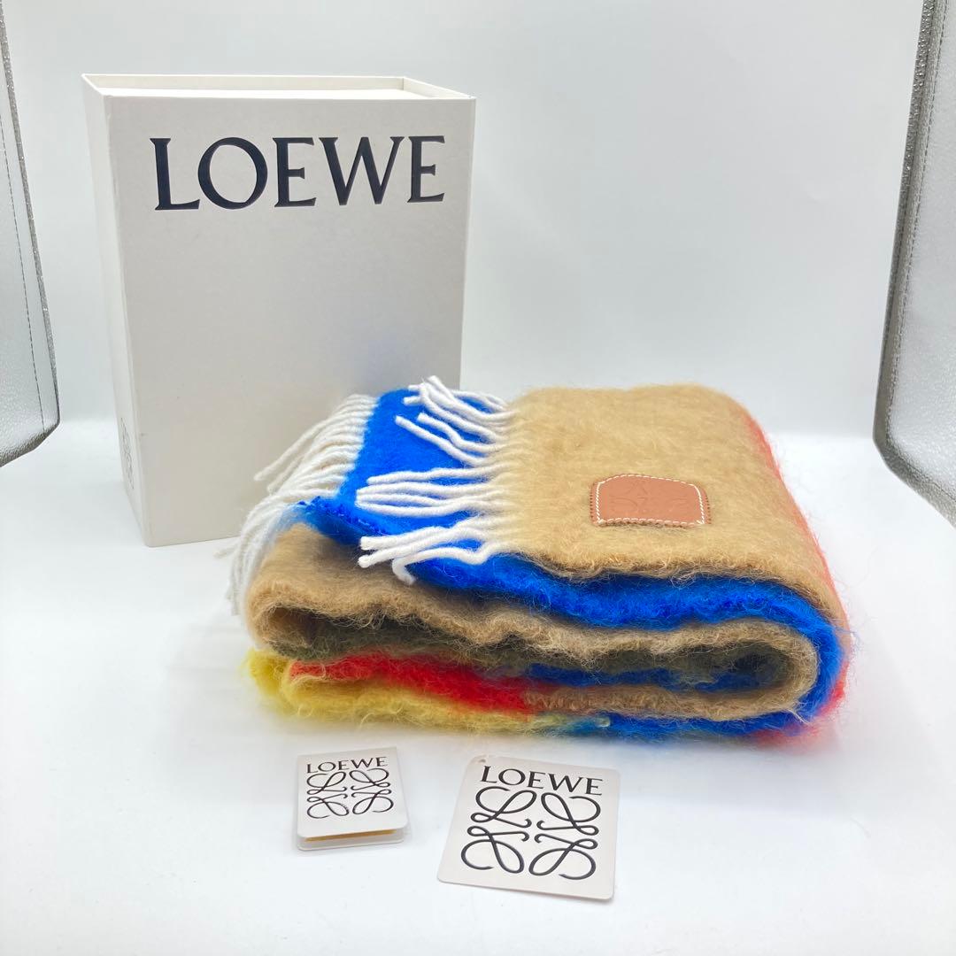 新品未使用　ロエベ　マフラー　モヘア　アナグラム　ストライプ　ユニセックス　人気