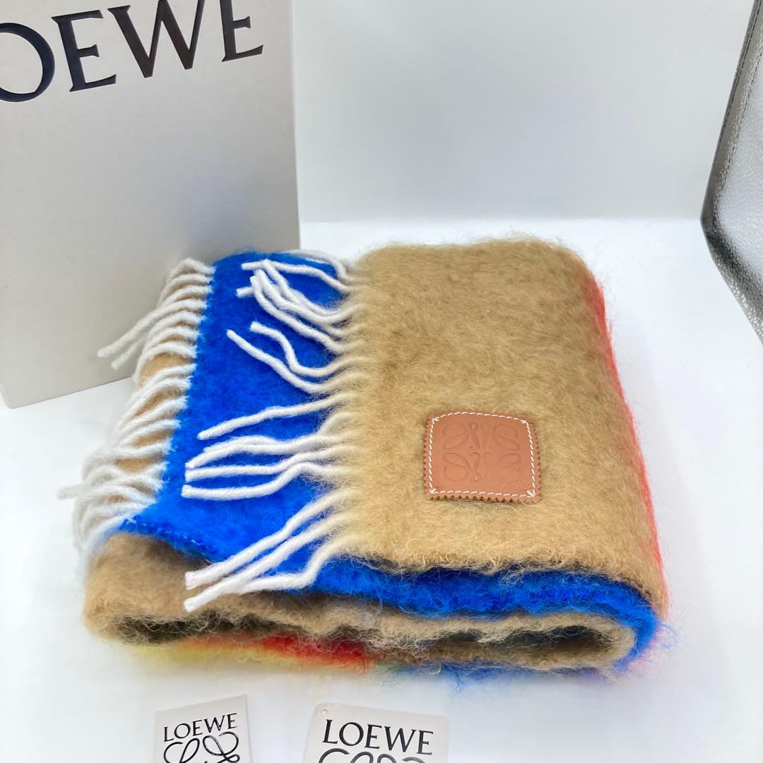 新品未使用　ロエベ　マフラー　モヘア　アナグラム　ストライプ　ユニセックス　人気