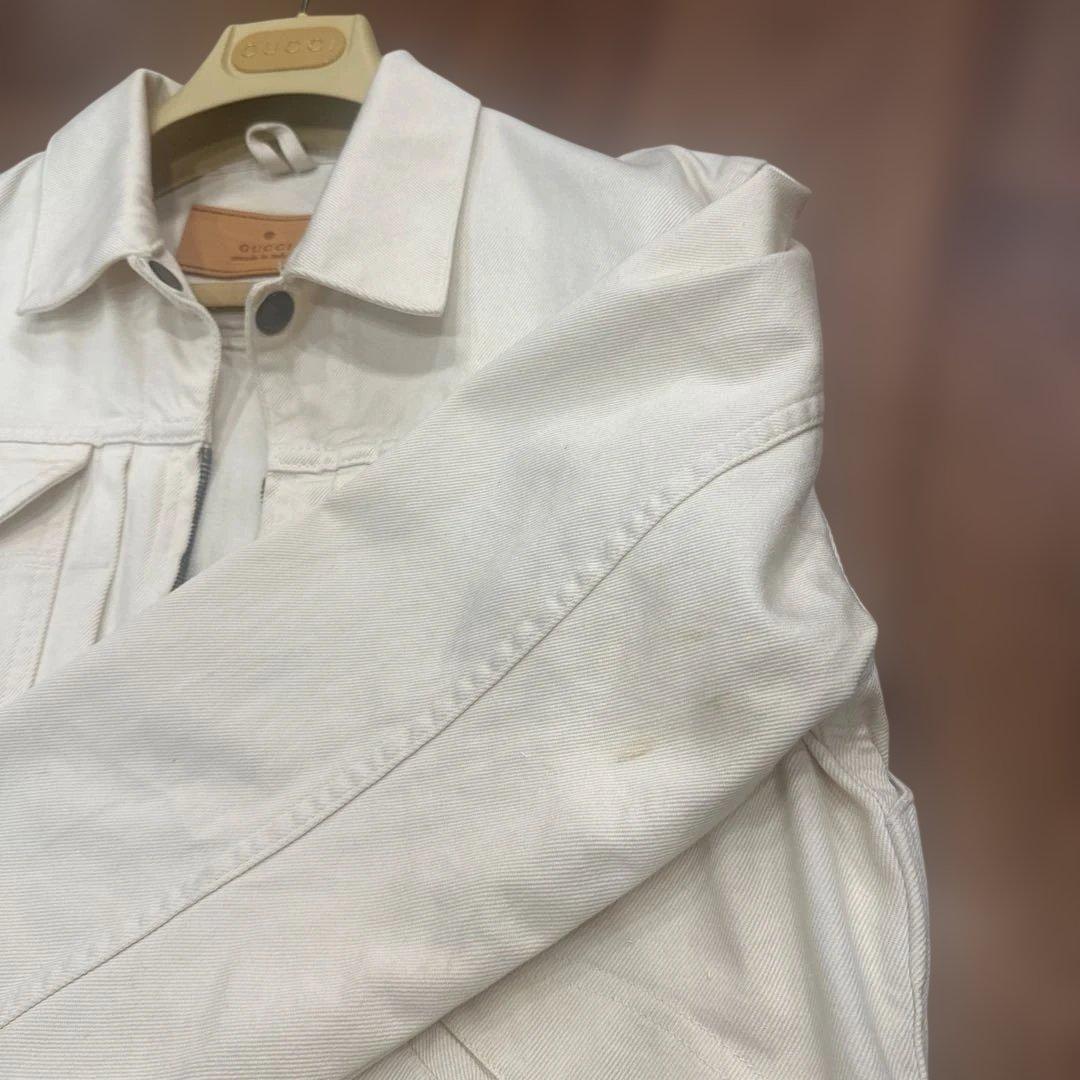 GUCCI ホワイト クロップドデニムジャケット