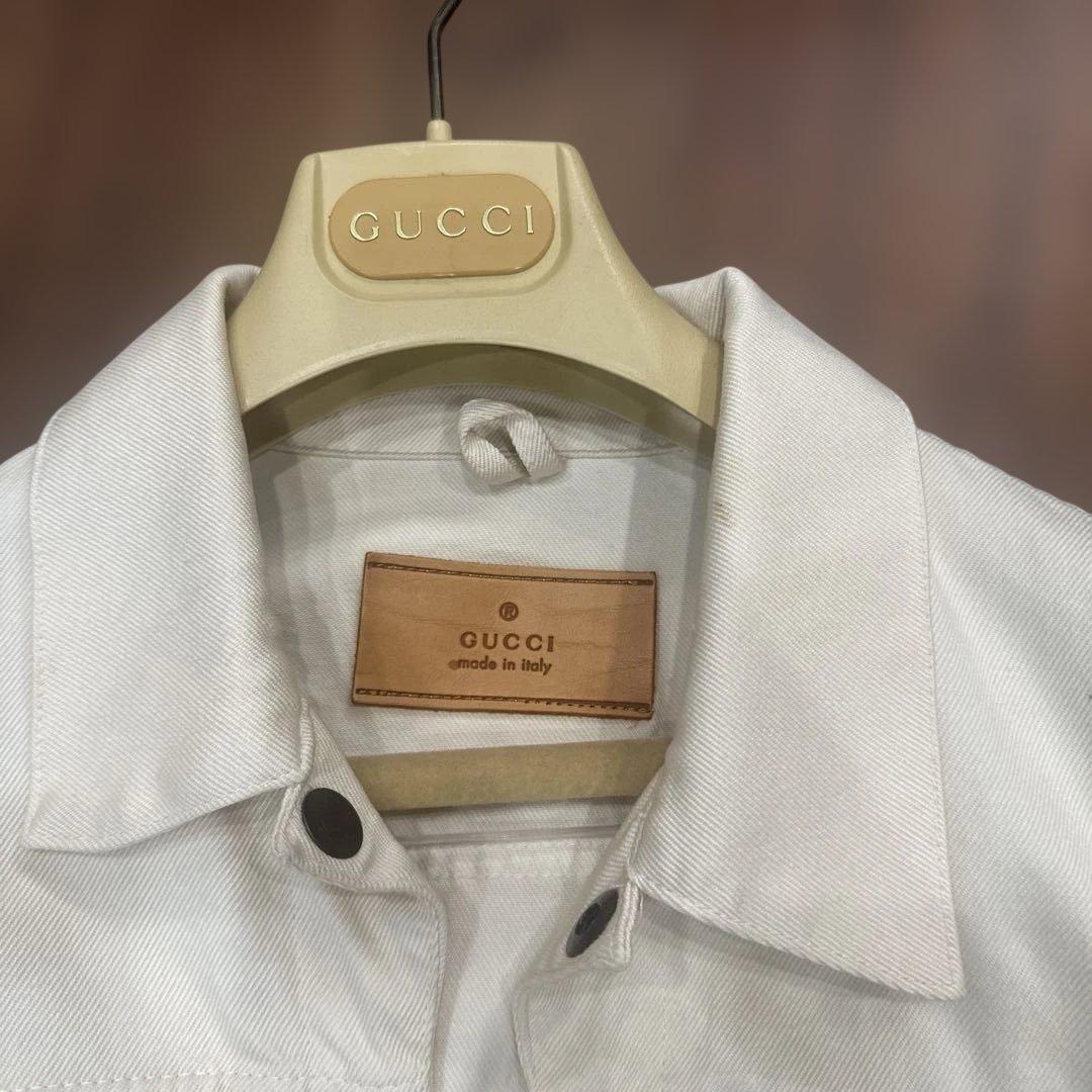 GUCCI ホワイト クロップドデニムジャケット
