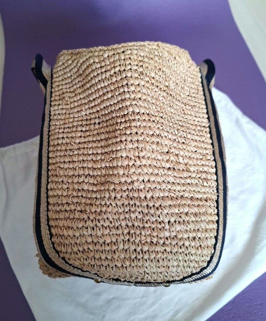 ヴィオラドーロ ラフィアかごバッグ トートバッグ　保存袋付