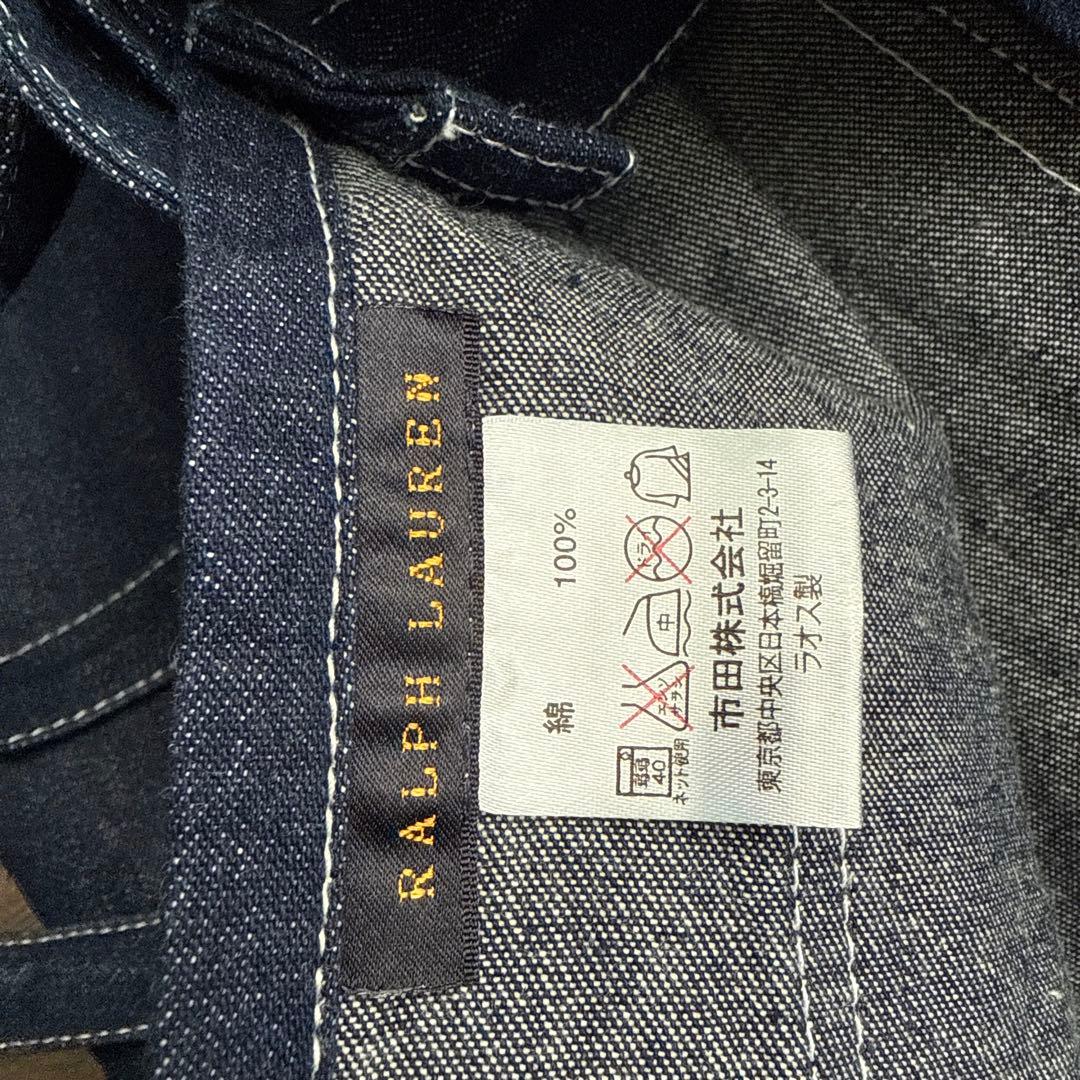RALPH LAUREN ダークデニム オーバーオールエプロン