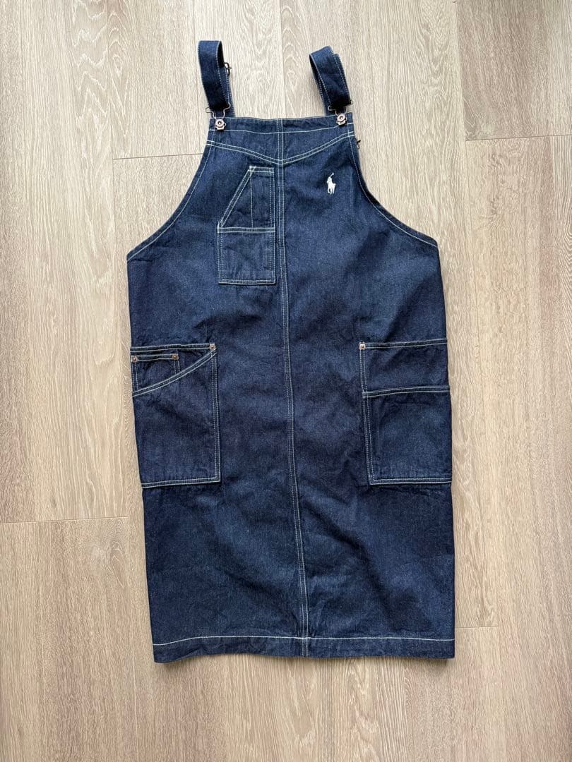 RALPH LAUREN ダークデニム オーバーオールエプロン