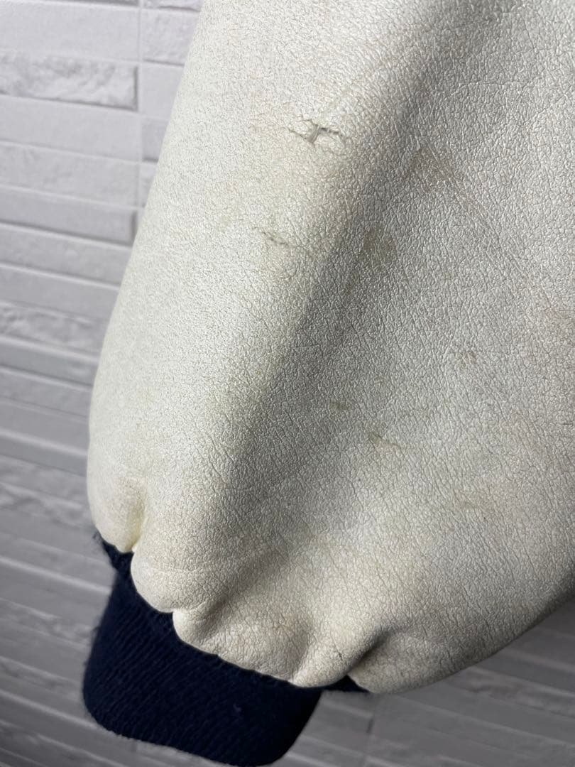 80s NFLダラス・カウボーイズ　レザー切替スタジャン スタジアムジャケット