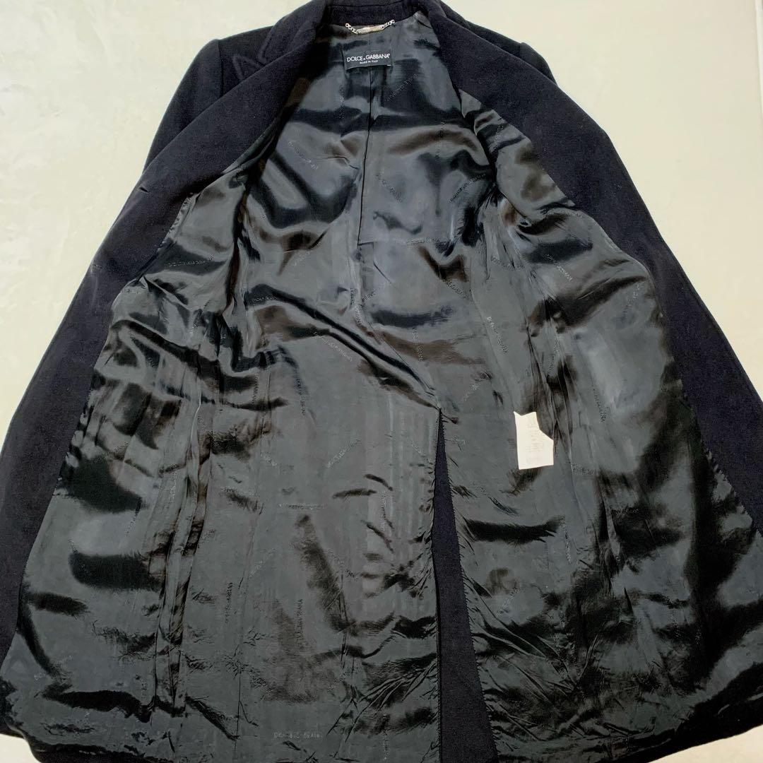 【極美品 カシミア混 】 ドルチェ&ガッバーナ チェスターコート ロング 黒タグ