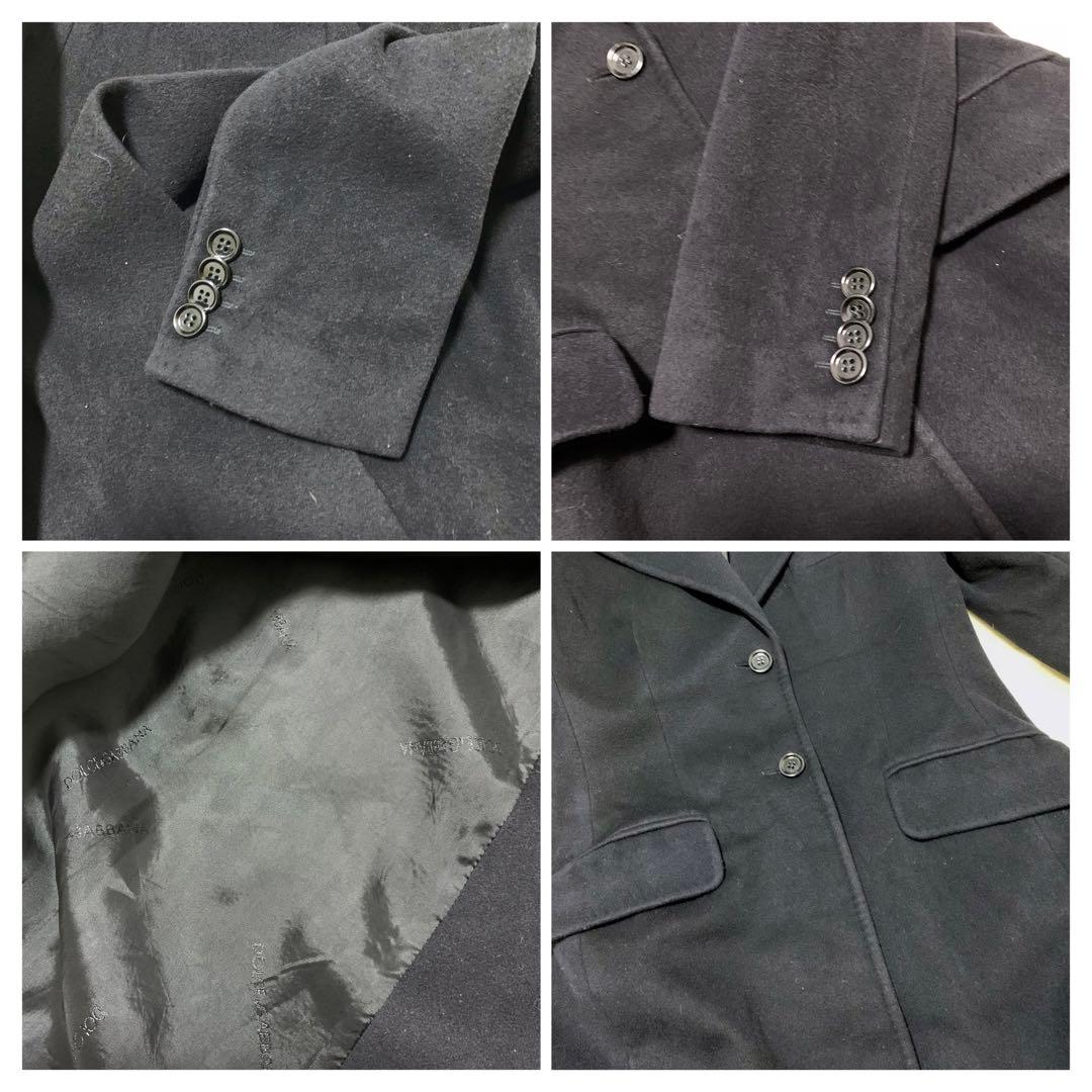 【極美品 カシミア混 】 ドルチェ&ガッバーナ チェスターコート ロング 黒タグ