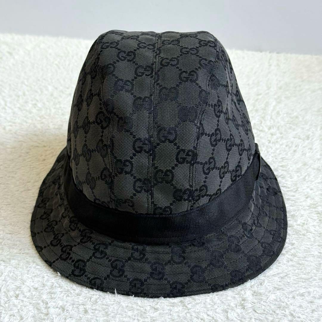 GUCCI グッチ バケットハット GGキャンバス XLサイズ ブラック