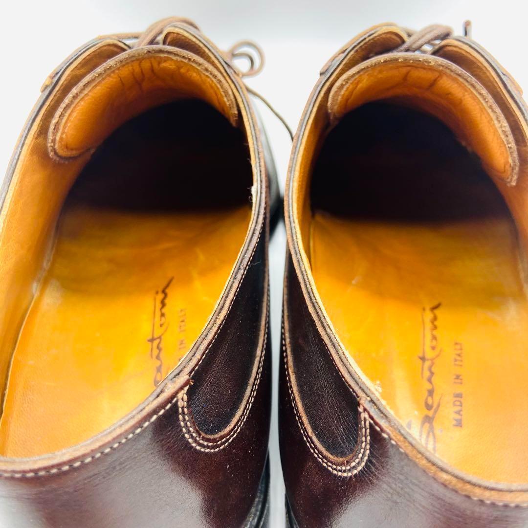 SANTONI サントーニ Uチップ 外羽根 8 ブラウン イタリア製 レザー