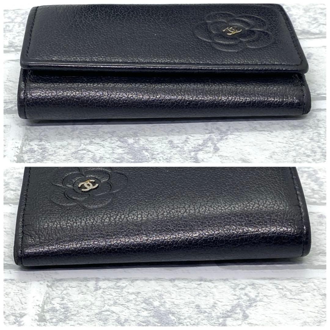 CHANEL  キーケース 6連  カメリア 黒 バタフライ ココマーク 型押し