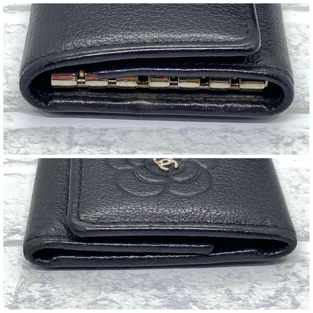 CHANEL  キーケース 6連  カメリア 黒 バタフライ ココマーク 型押し