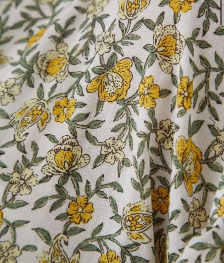 セブンテン　フィオリーナプリントワンピース　イエロー　XSサイズ