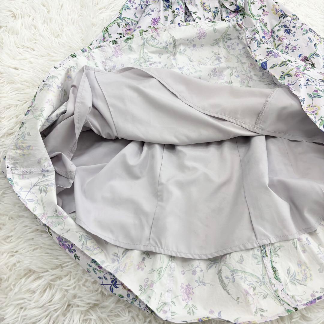 極美品　近年モデル　ローラアシュレイ　ロングワンピース　花柄　ウエストリボン　L