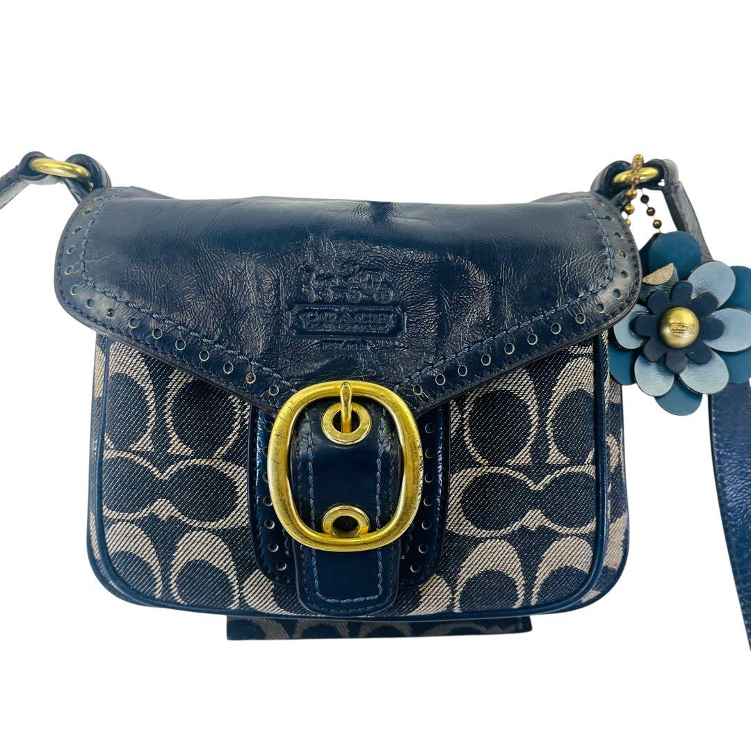 COACH コーチ デニム ショルダーバッグ 斜め掛け ソーホー シグネチャー
