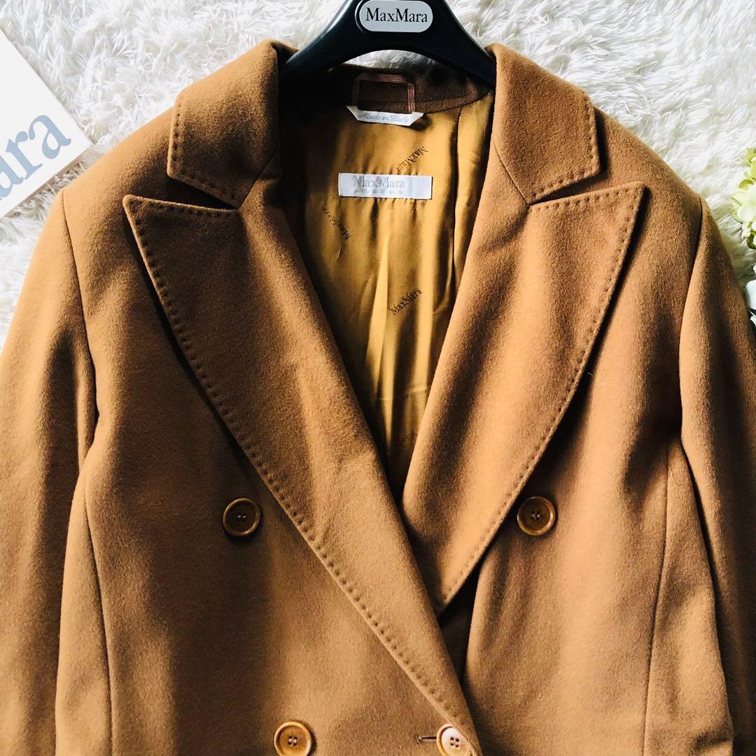 希少44✨美品 マックスマーラ アイコンコート カシミヤ100% キャメル