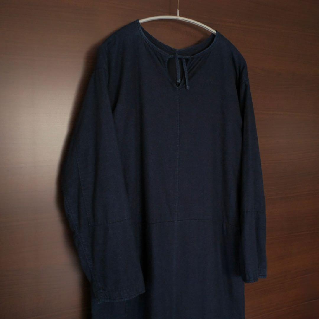 45rpm インディゴ 染めワンピース