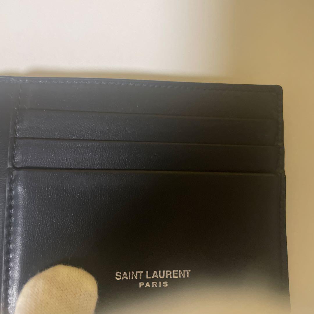 SAINT LAURENT ブラックレザー マネークリップ
