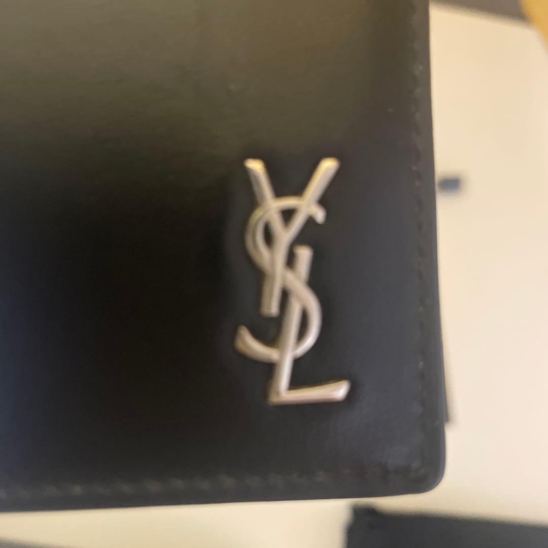 SAINT LAURENT ブラックレザー マネークリップ