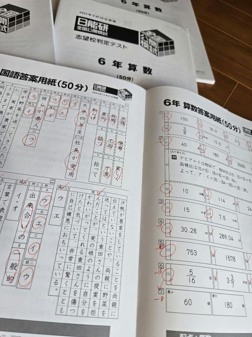 中学受験❗2024年度　日能研6年　全国公開模試1年分フルセット