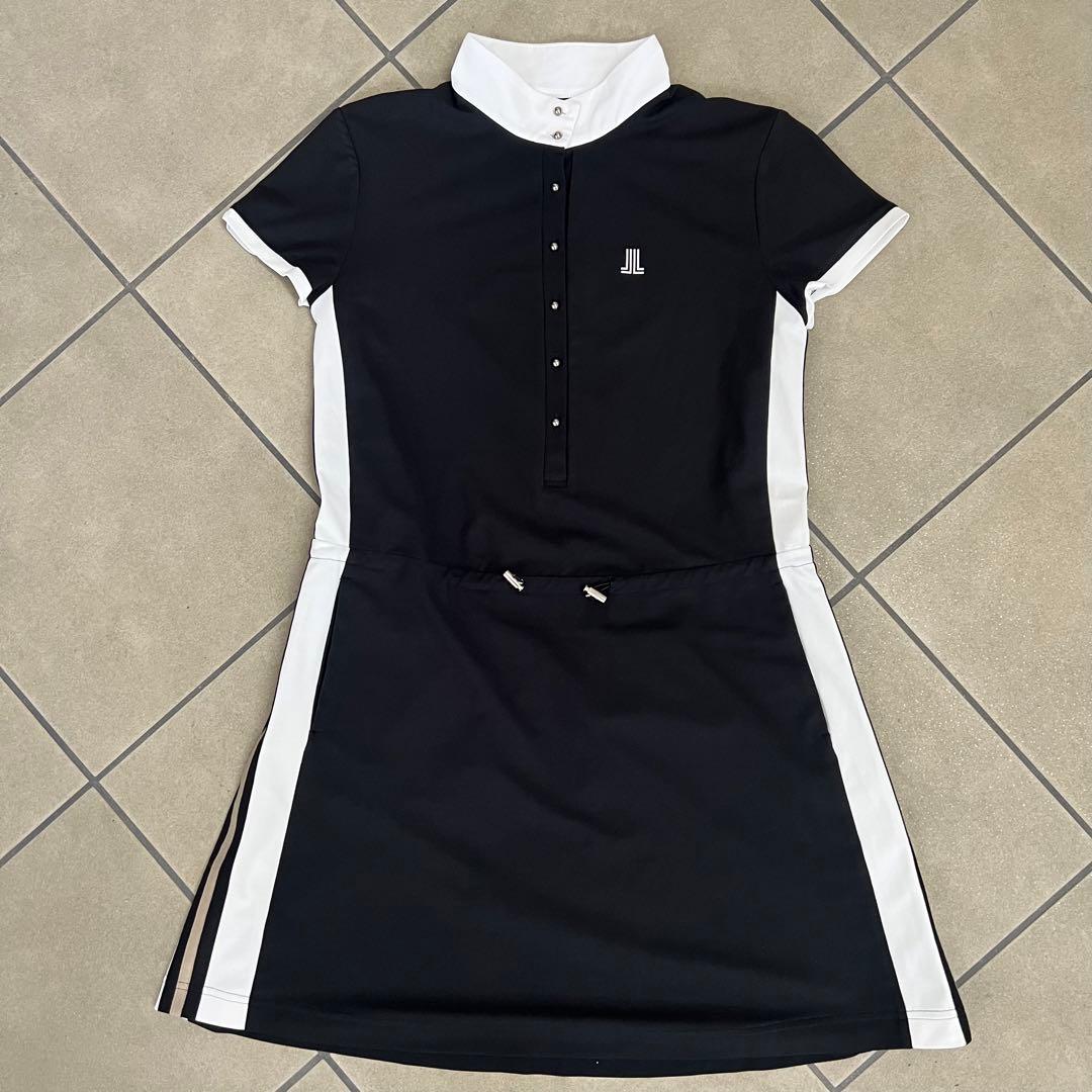 LANVIN SPORT ランバンスポール　ワンピース　ロゴ　半袖　黒　白　38
