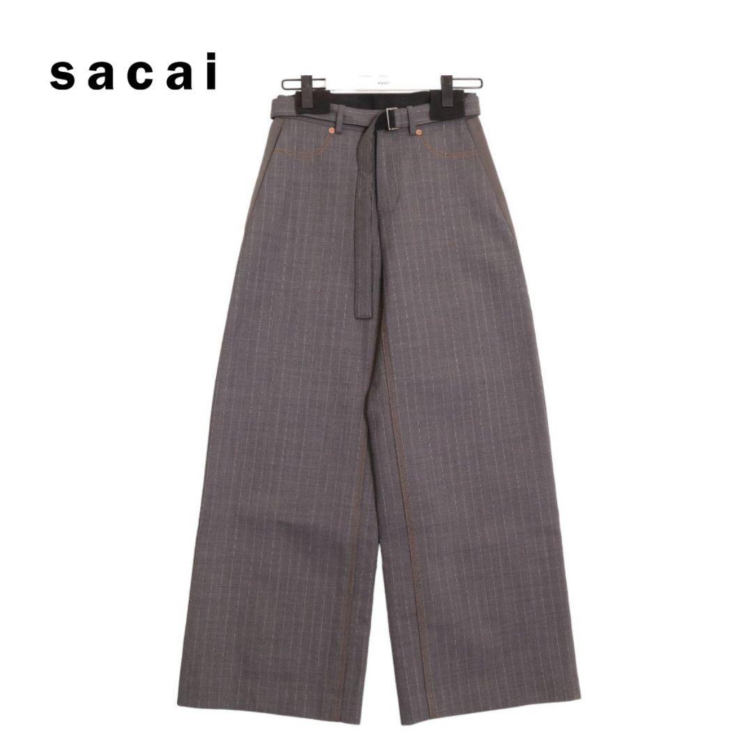 【新品】sacai グレストライプトラウザー ボトムス