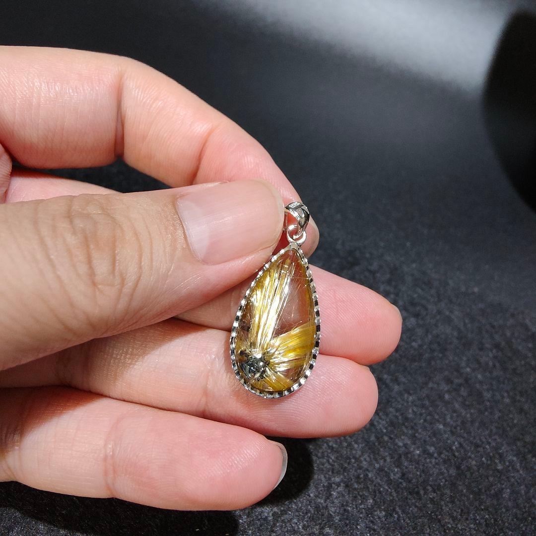 4 ルチルクォーツ　太陽ルチル　ルチルクォーツ　ペンダント　金運　財運　風水