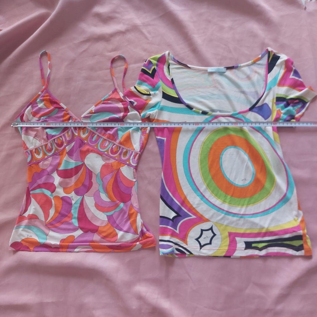 エミリオプッチ マルチカラーノースリーブトップスキャミソールTシャツカットソー