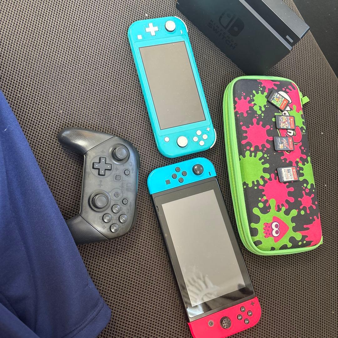 Nintendo Switch 本体 青/赤 + プロコントローラー + ケース