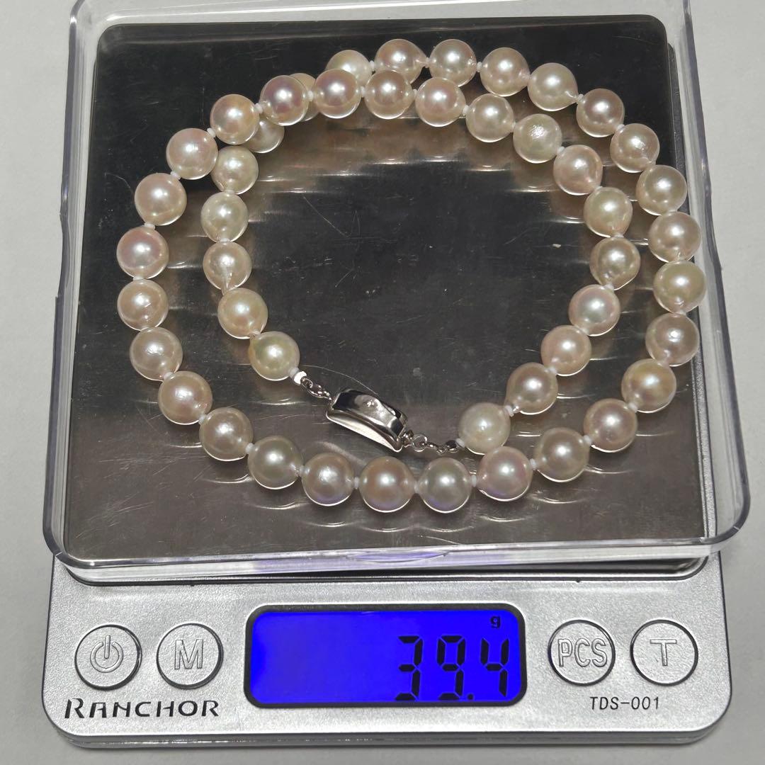 【テリ強】あこや ネックレス セミラウンド 本真珠 約8.0〜8.4mm