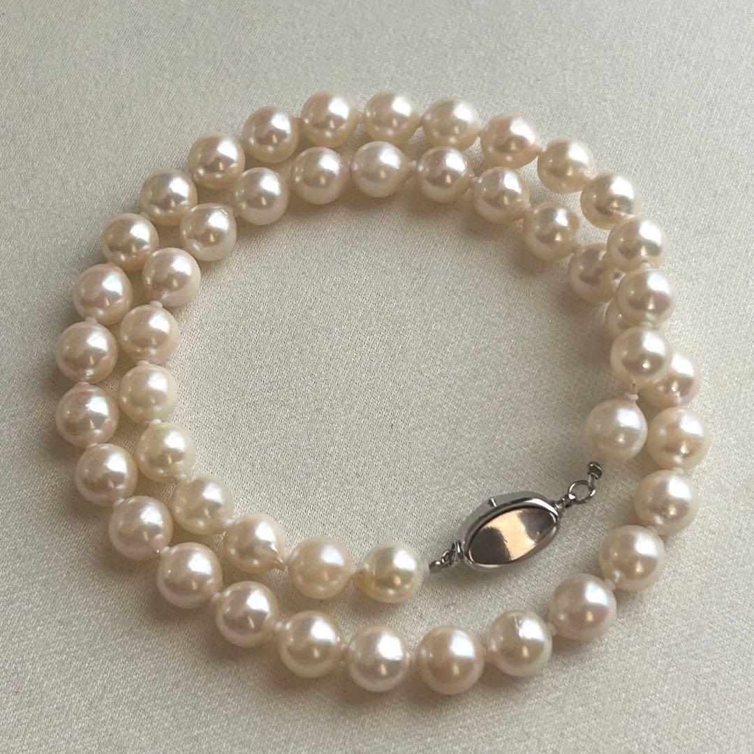 【テリ強】あこや ネックレス セミラウンド 本真珠 約8.0〜8.4mm