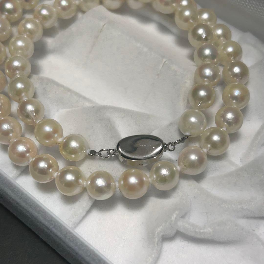 【テリ強】あこや ネックレス セミラウンド 本真珠 約8.0〜8.4mm