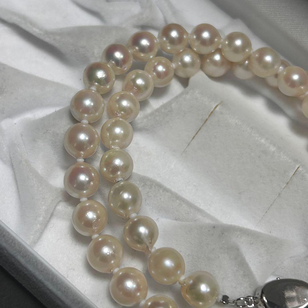 【テリ強】あこや ネックレス セミラウンド 本真珠 約8.0〜8.4mm