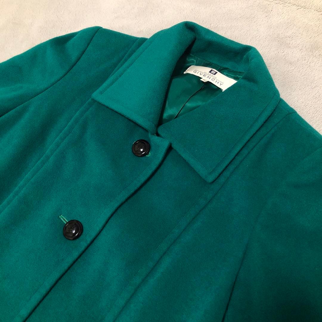 美品　GIVENCHY ヴィンテージ 刻印ボタン ロングコート　グリーン　レア