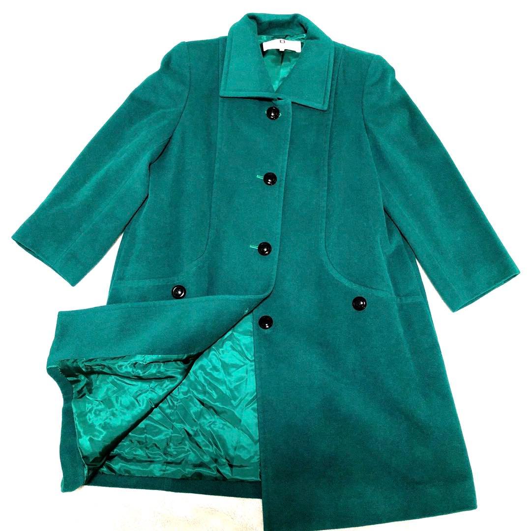 美品　GIVENCHY ヴィンテージ 刻印ボタン ロングコート　グリーン　レア