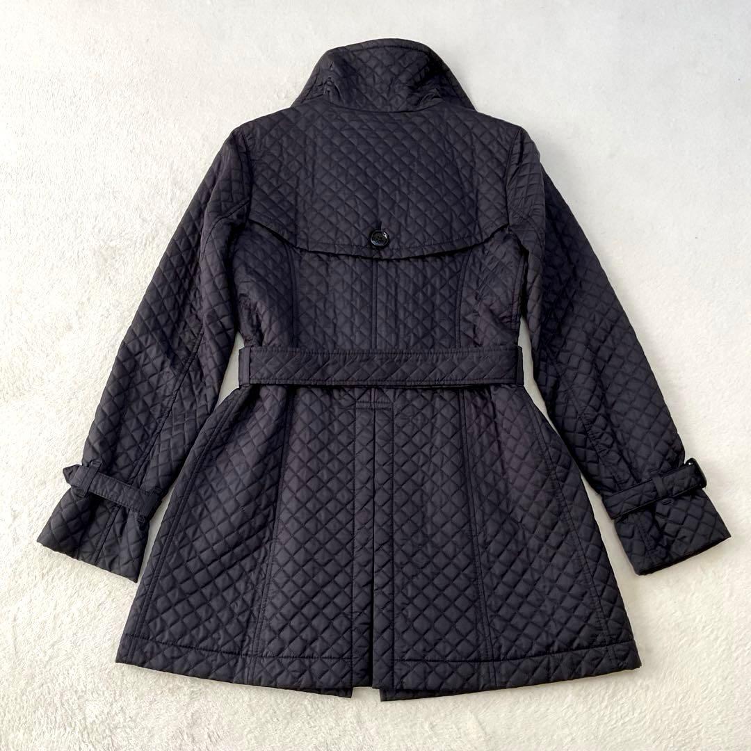 ラピス バーバリーロンドン キルティングコート ノバチェック ベルト 黒