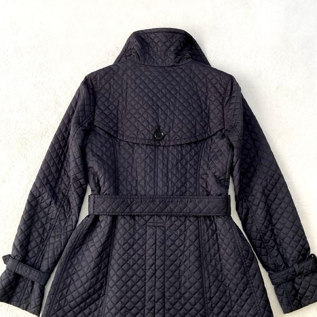 ラピス バーバリーロンドン キルティングコート ノバチェック ベルト 黒