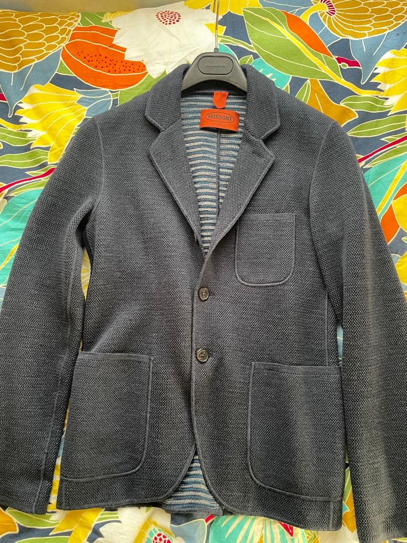 使用回数少表参道直営店購入イタリア製MISSONI ニットジャケットネイビー