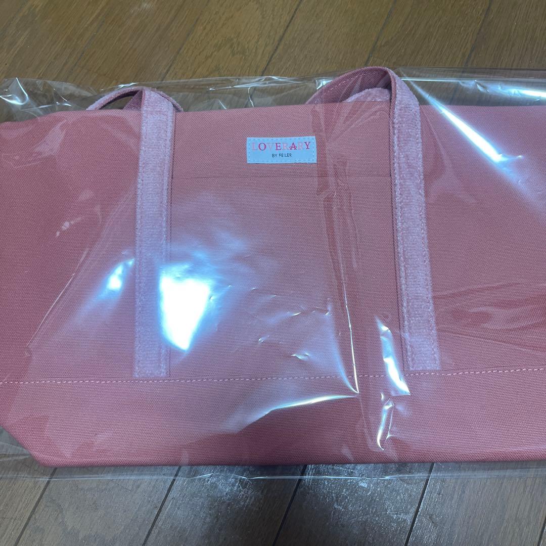 新品　FEILER オールドテディ　ワッペントートバッグ　ピンク　大