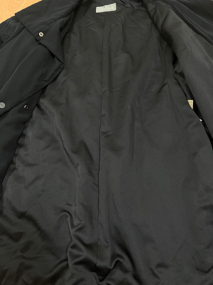 Max Mara Aライン　ポンチョ　テント　コート 黒　銀タグ