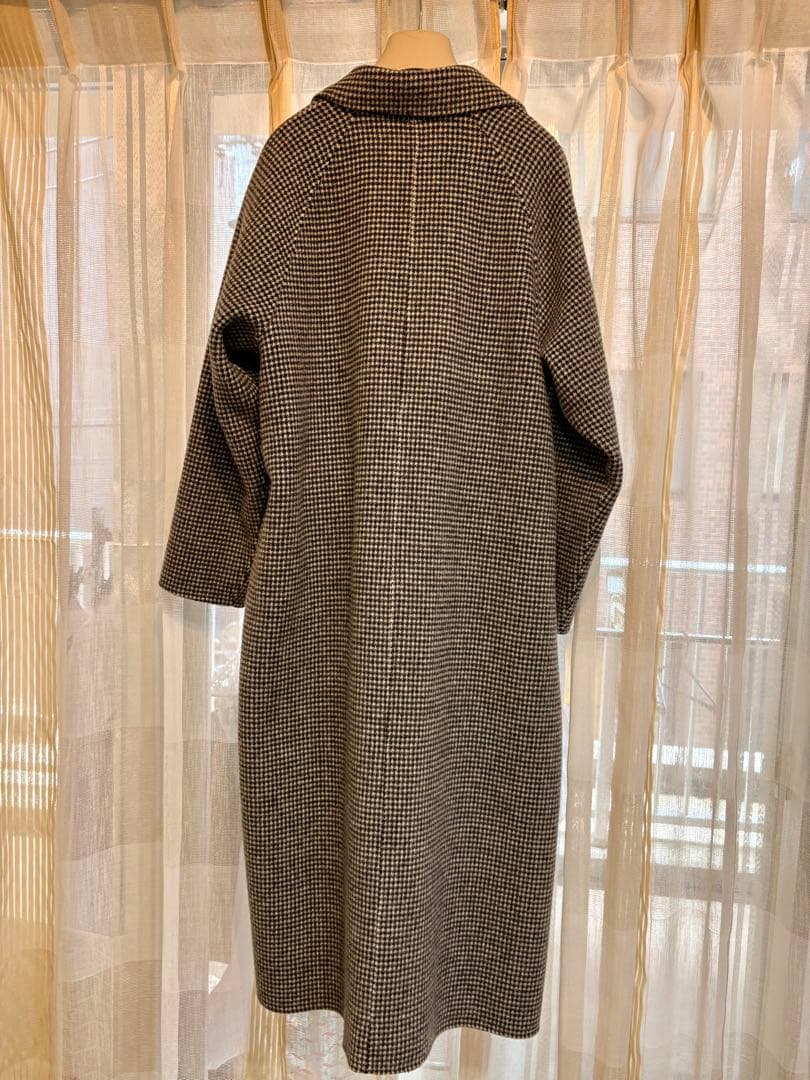 ソージュ soeju ウールリバーローブコート　M 千鳥柄