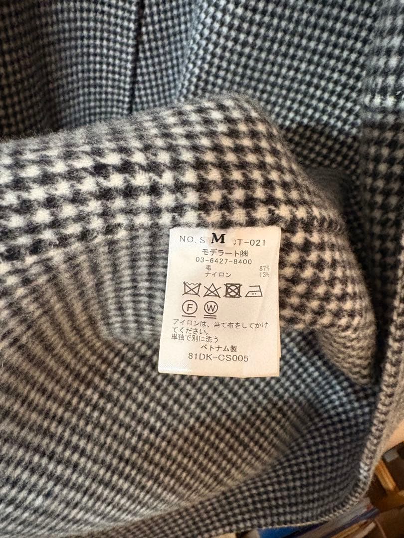 ソージュ soeju ウールリバーローブコート　M 千鳥柄