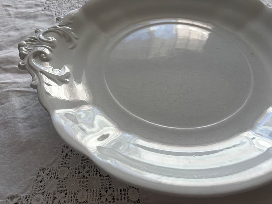 フランスアンティーク　大皿　レリーフ　ケーキプレート　Villeroy&Boch