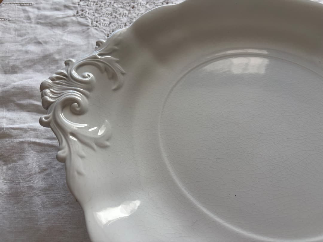 フランスアンティーク　大皿　レリーフ　ケーキプレート　Villeroy&Boch