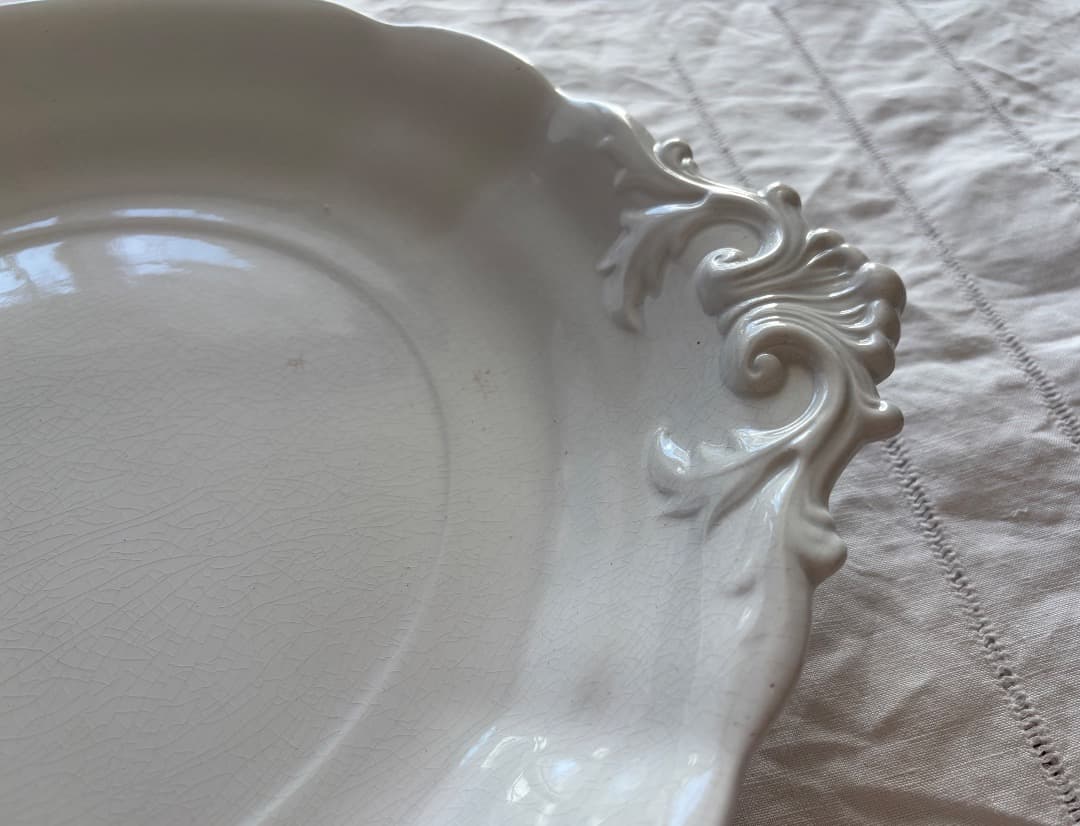 フランスアンティーク　大皿　レリーフ　ケーキプレート　Villeroy&Boch