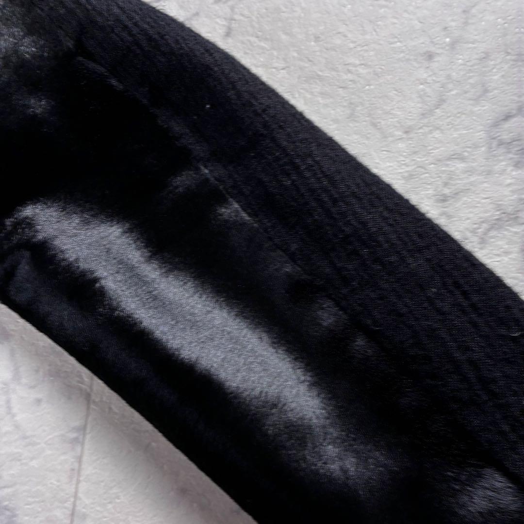 エ*ス様 美品 ヘルムートラング レディース アシンメトリーコート ハラコ ブラ