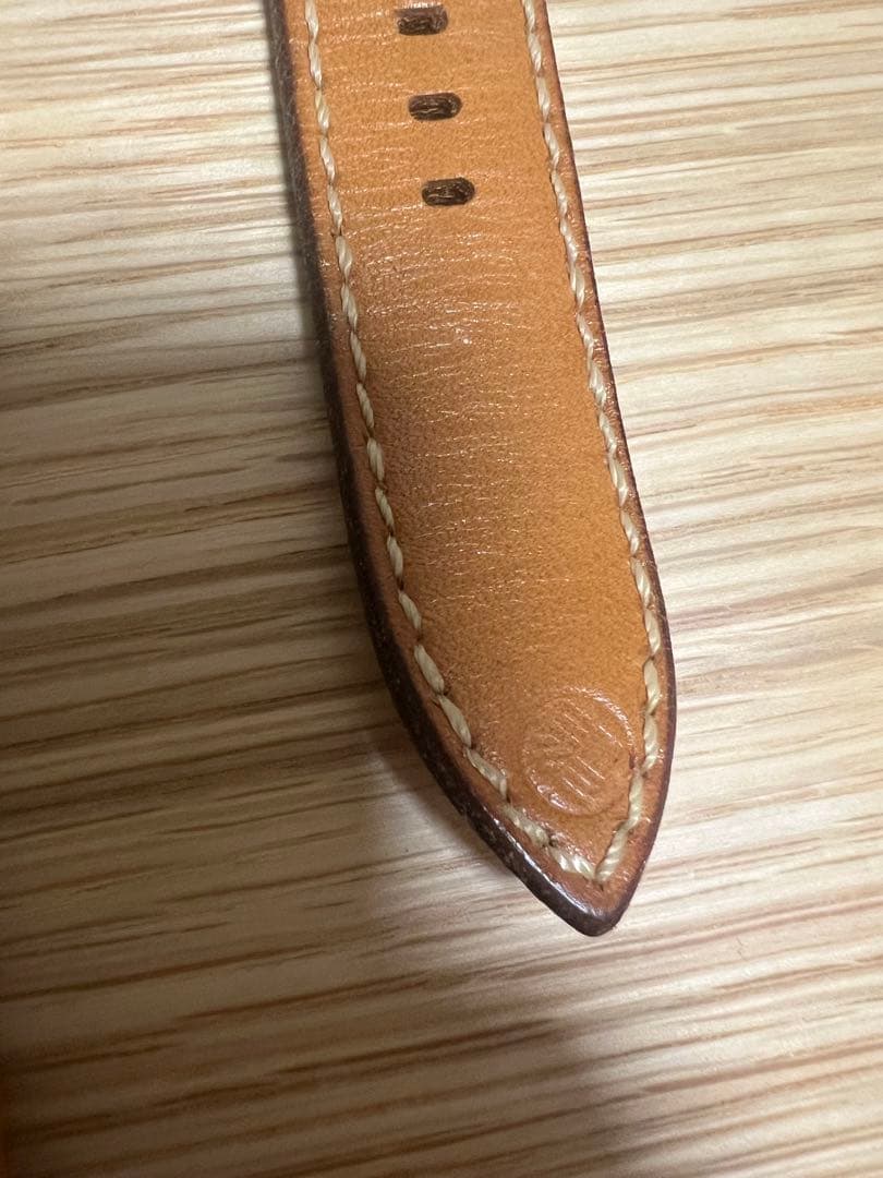 松下庵 22mm ナチュラルレザー シルバー925尾錠 箱付き　パネライ