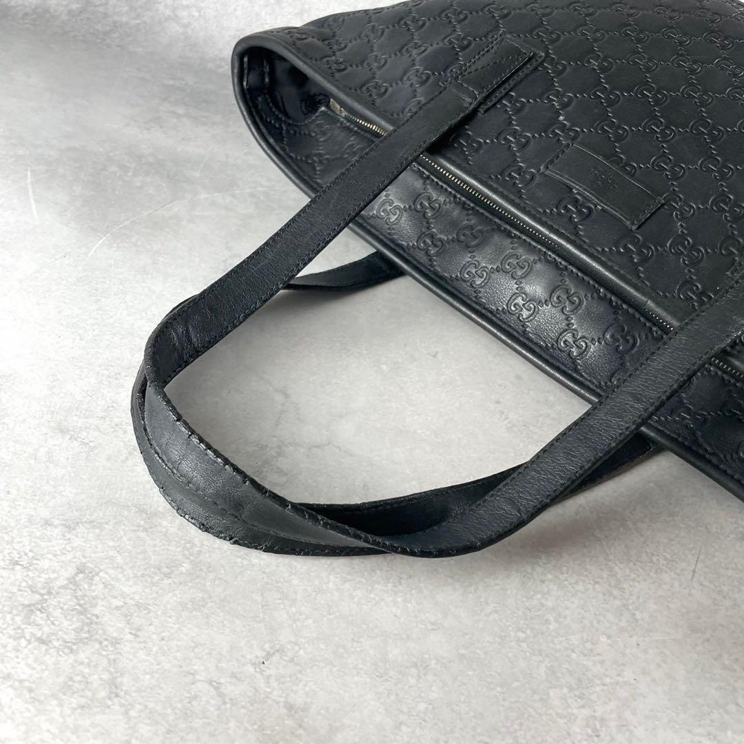 美品✨GUCCI トートバッグ A4 バンド ビジネス ggレザー ブラック