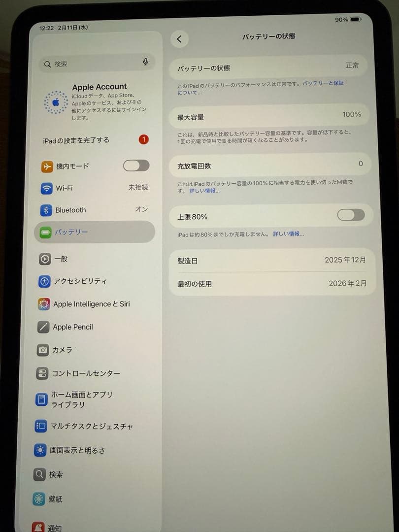 iPad Pr(M4） 11インチ 256GB Wi-Fiモデル (未使用)