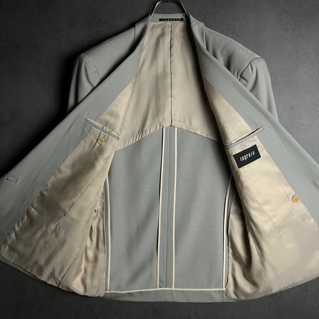 美品✨スーツセットアップ　ダブルブレスト　背抜き　ライトグリーン　M〜L