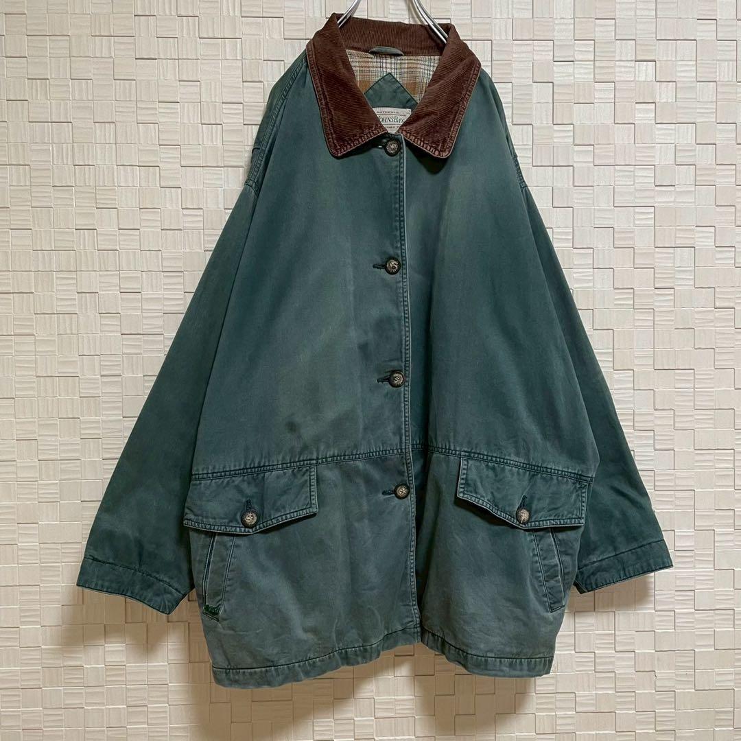 【90s】セントジョンズベイ ハンティングジャケット カバーオール グリーン 緑